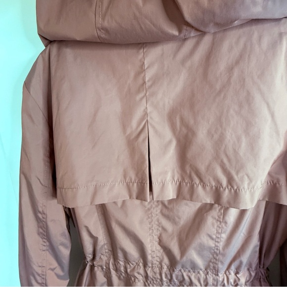 Cole Haan Dusty Rose Hooded Trench Coat | Water Resistant Travel Parka | Med - Picture 4 of 16